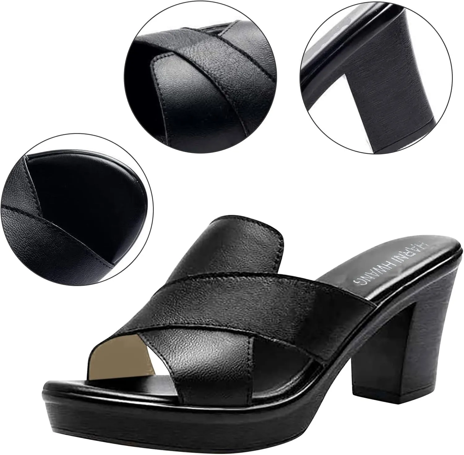 Women Fashion Heel Closed Heel Sandals Flip-Flop Mouth Sandals Chunky Wedge Heels Summer Fish Middle Slippers