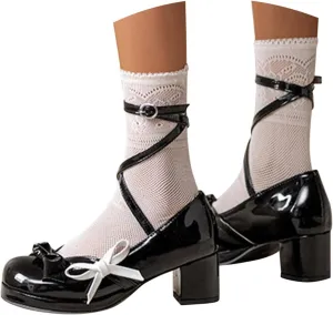 Women Summer lace-up heels Bow Decorated Casual Comfortable Lightweight Chunky Heel Sandals Bright Leather Block Color Closed Toe Stylish Slip on Sandals for Women