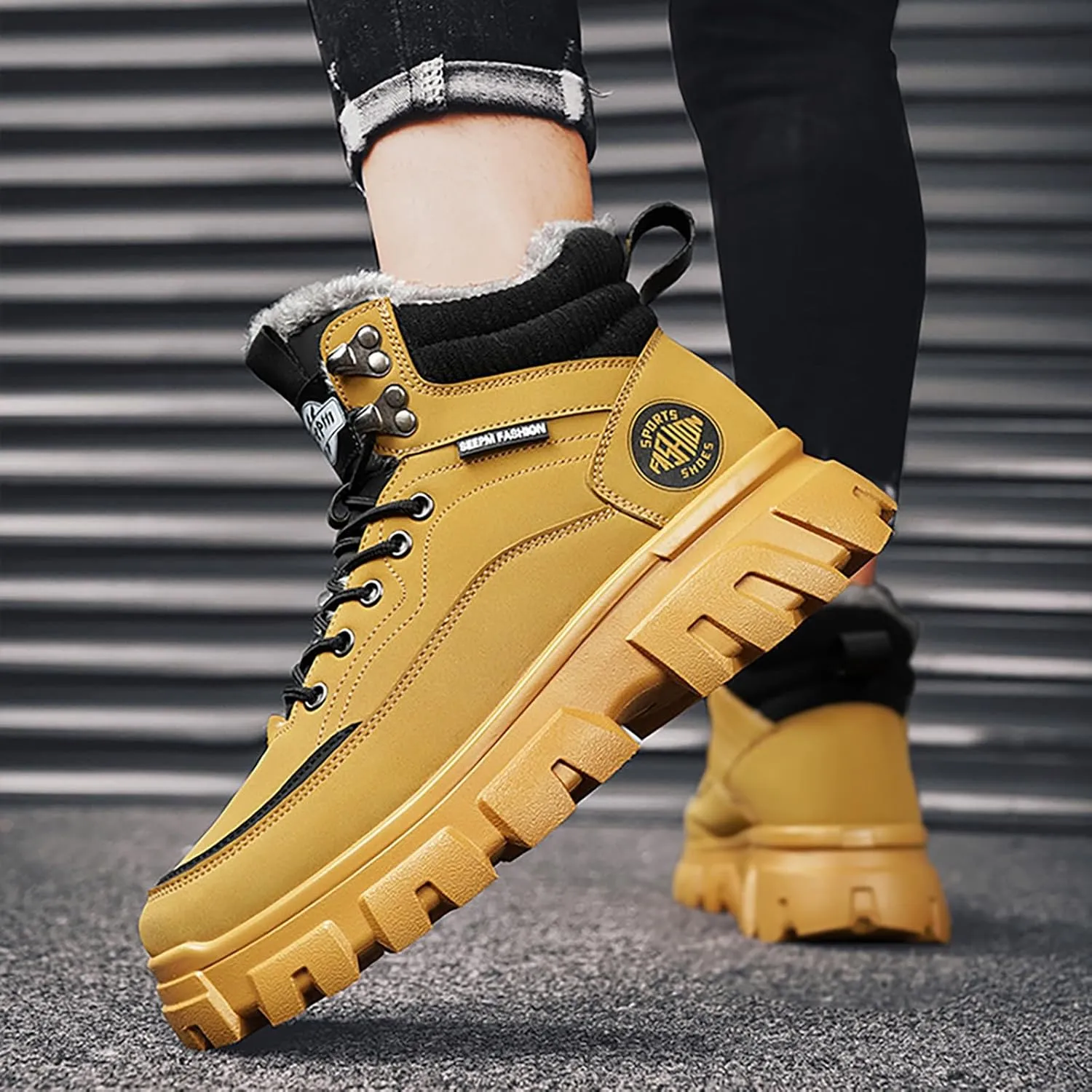 Women Winter Boots with Zipper Mens Hiking Sneakers Ankle Booties Waterproof Shoe Barefoot Shoes Grounded Footwear Steel Toe Shoes for Men Men Snow Booties