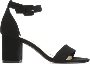 Womens Block Heel Open Toe Ankle Strap Heeled Sandals Low Heel Cake By City Classified Black 8.5