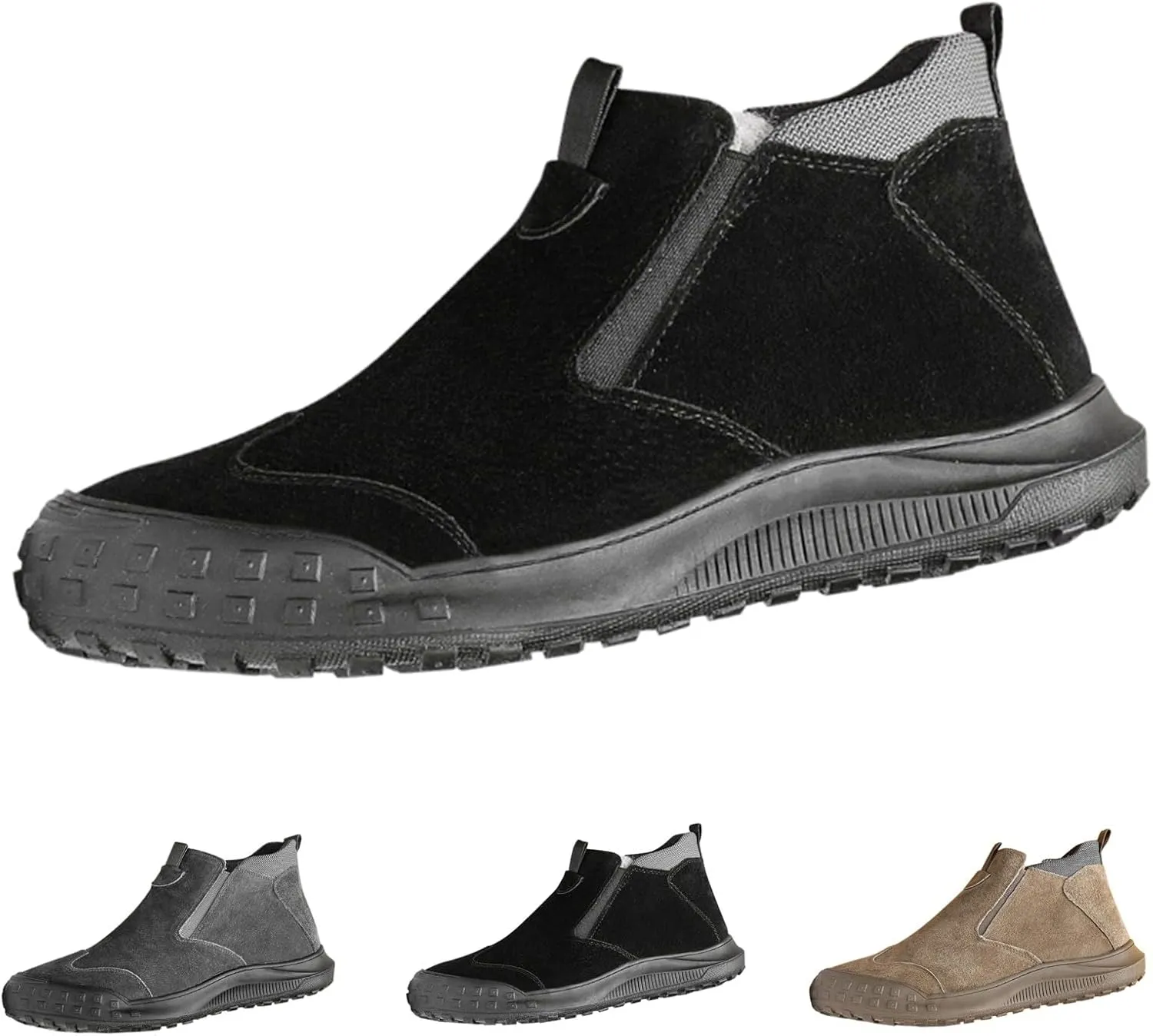 Womens Boots Winter Black Mens Hiking Sneakers Women's Slip On Warm Women's Slip On Boots Barefoot Shoes Grounded Footwear Ankle Botas for Women Snow Booties Men