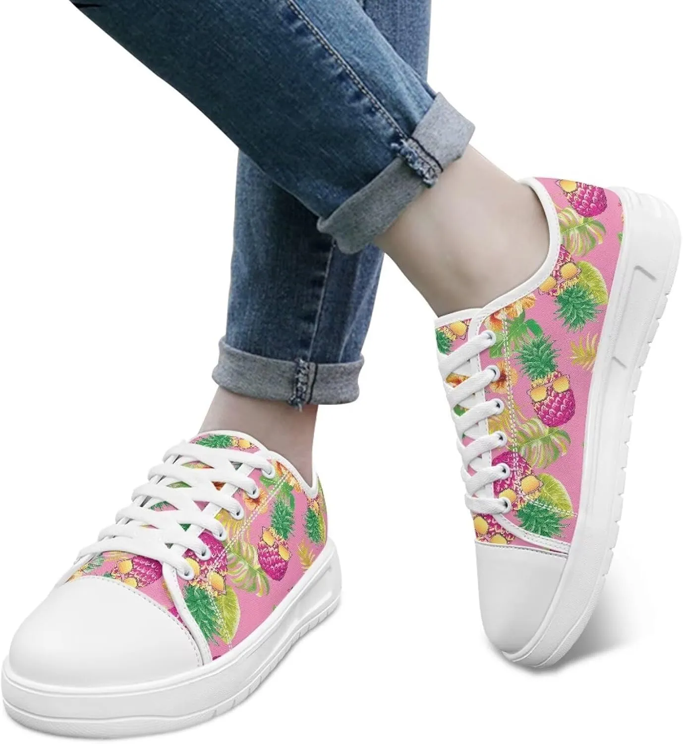 Women's Canvas Walking Shoes Comfortable Breathable Canvas Sneaker Elastic Versatile Everyday Shoe Size 6-13.5 White Sole