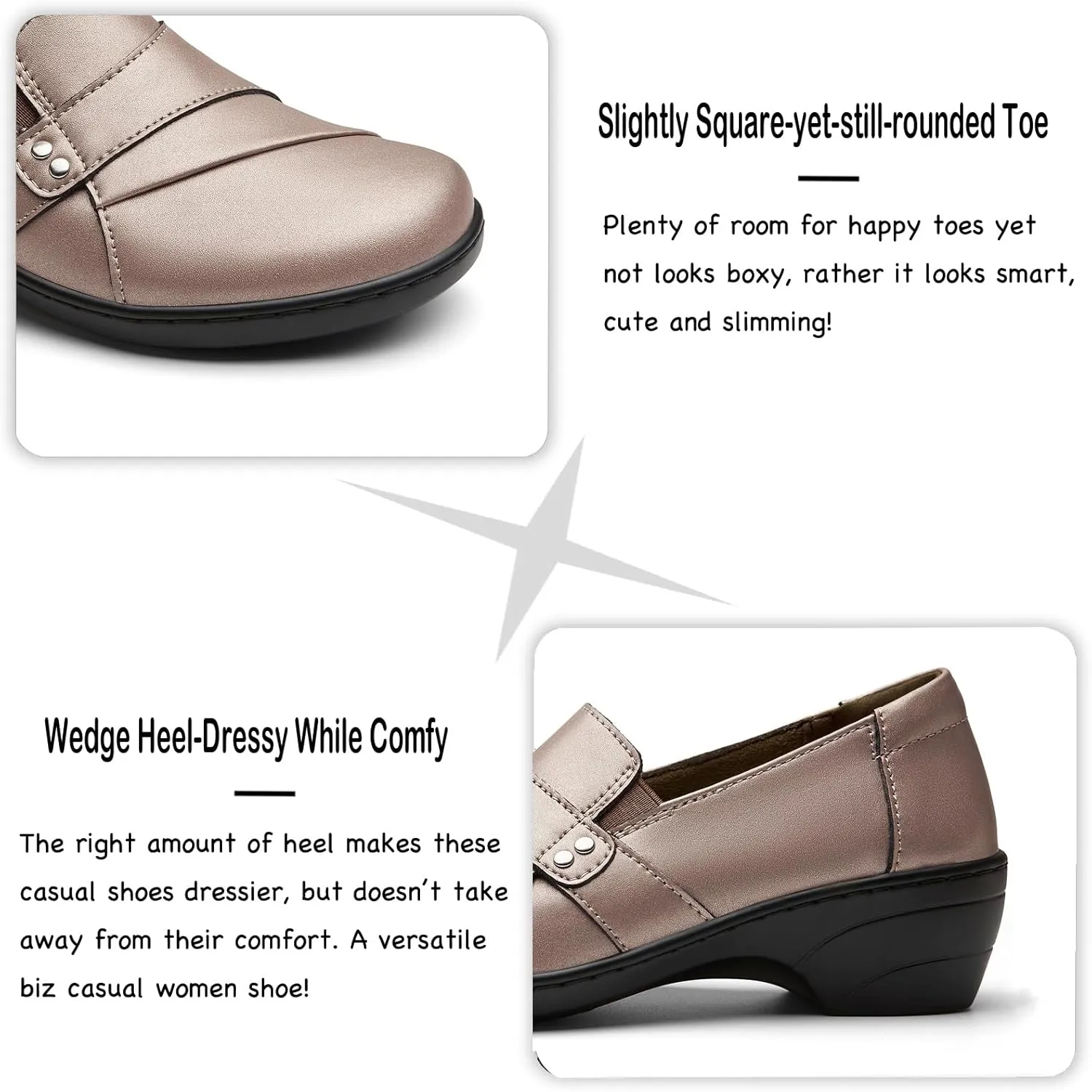 Women's Comfortable & Lightweight Leather Loafers Slip-Ons Stylish Business Casual Dress Shoes Work Office Everyday Walking Shoes for Women