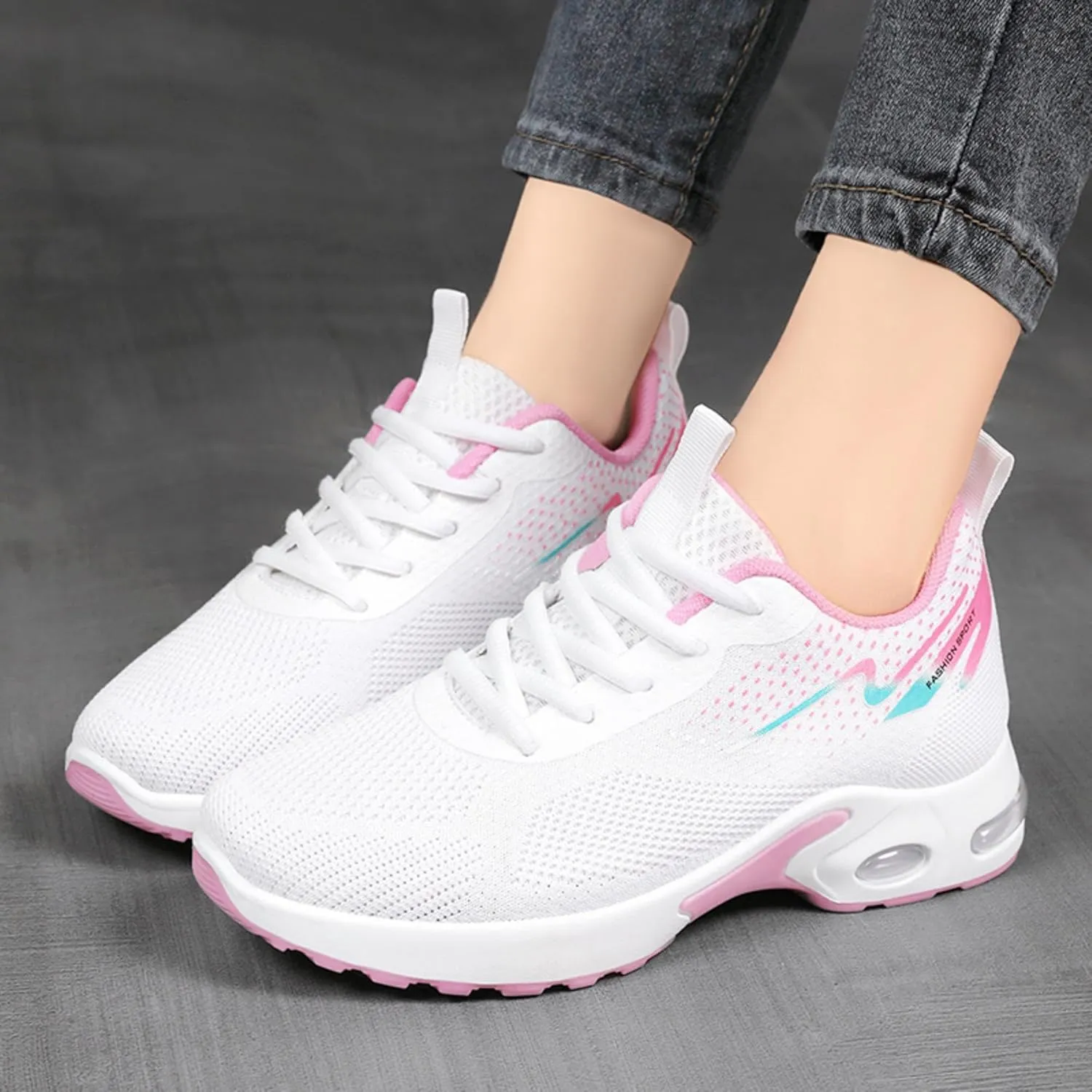 Women's Cushion Sneakers - Breathable, Non-Slip Walking Shoes with Shock-Absorbing Comfort, Lightweight for Running, Walking, and Everyday Use