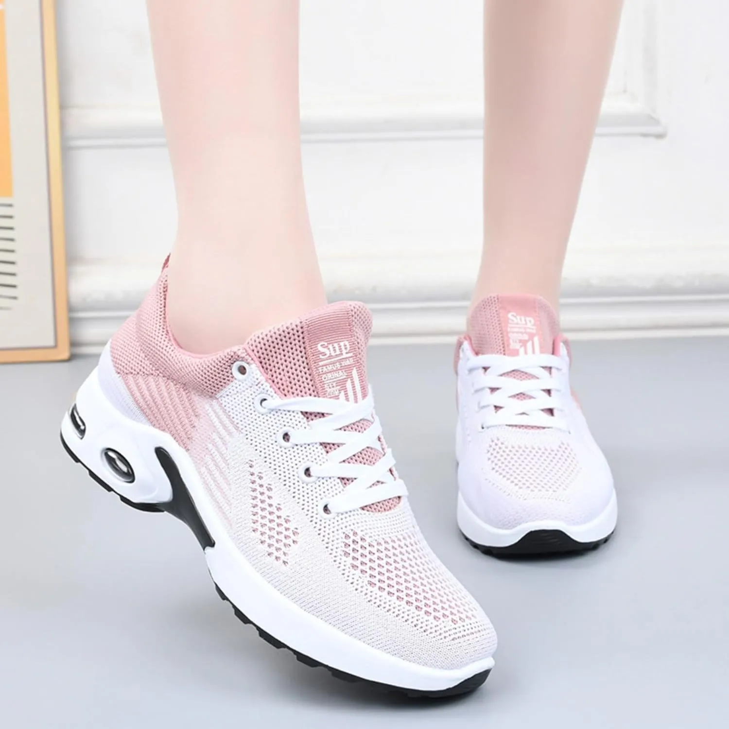 Women's Cushion Sneakers - Breathable, Non-Slip Walking Shoes with Shock-Absorbing Comfort, Lightweight for Running, Walking, and Everyday Use