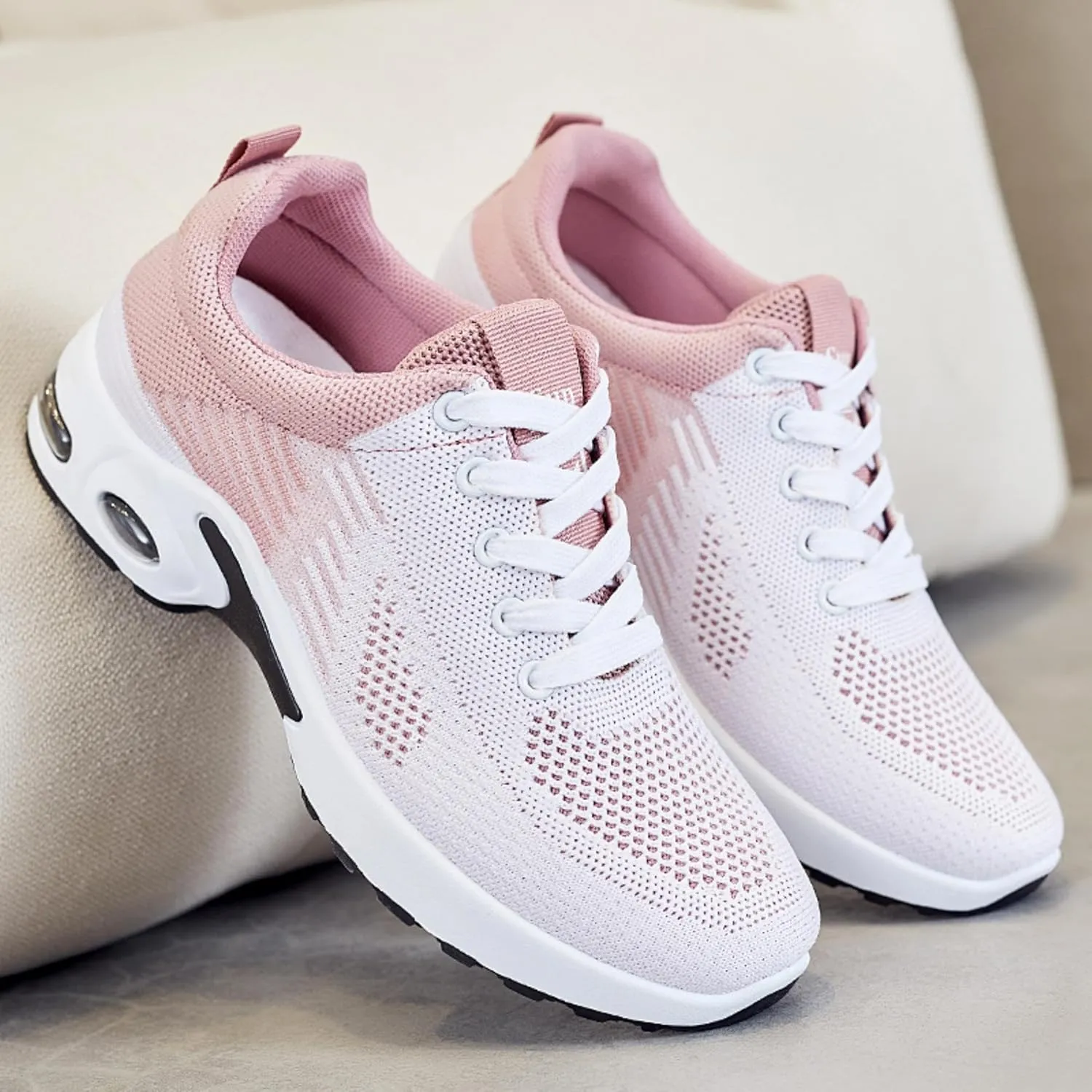 Women's Cushion Sneakers - Breathable, Non-Slip Walking Shoes with Shock-Absorbing Comfort, Lightweight for Running, Walking, and Everyday Use