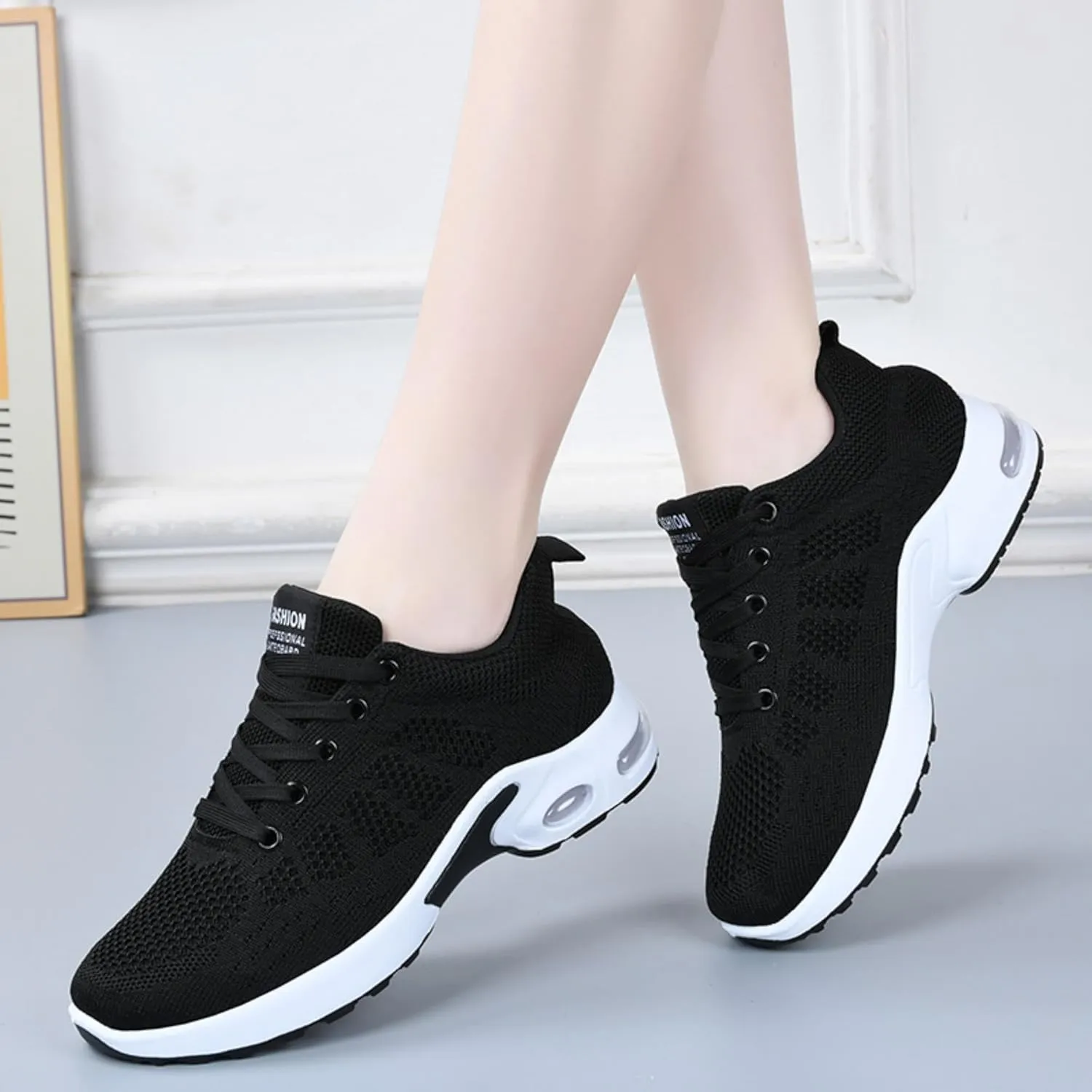 Women's Cushion Sneakers - Breathable, Non-Slip Walking Shoes with Shock-Absorbing Comfort, Lightweight for Running, Walking, and Everyday Use