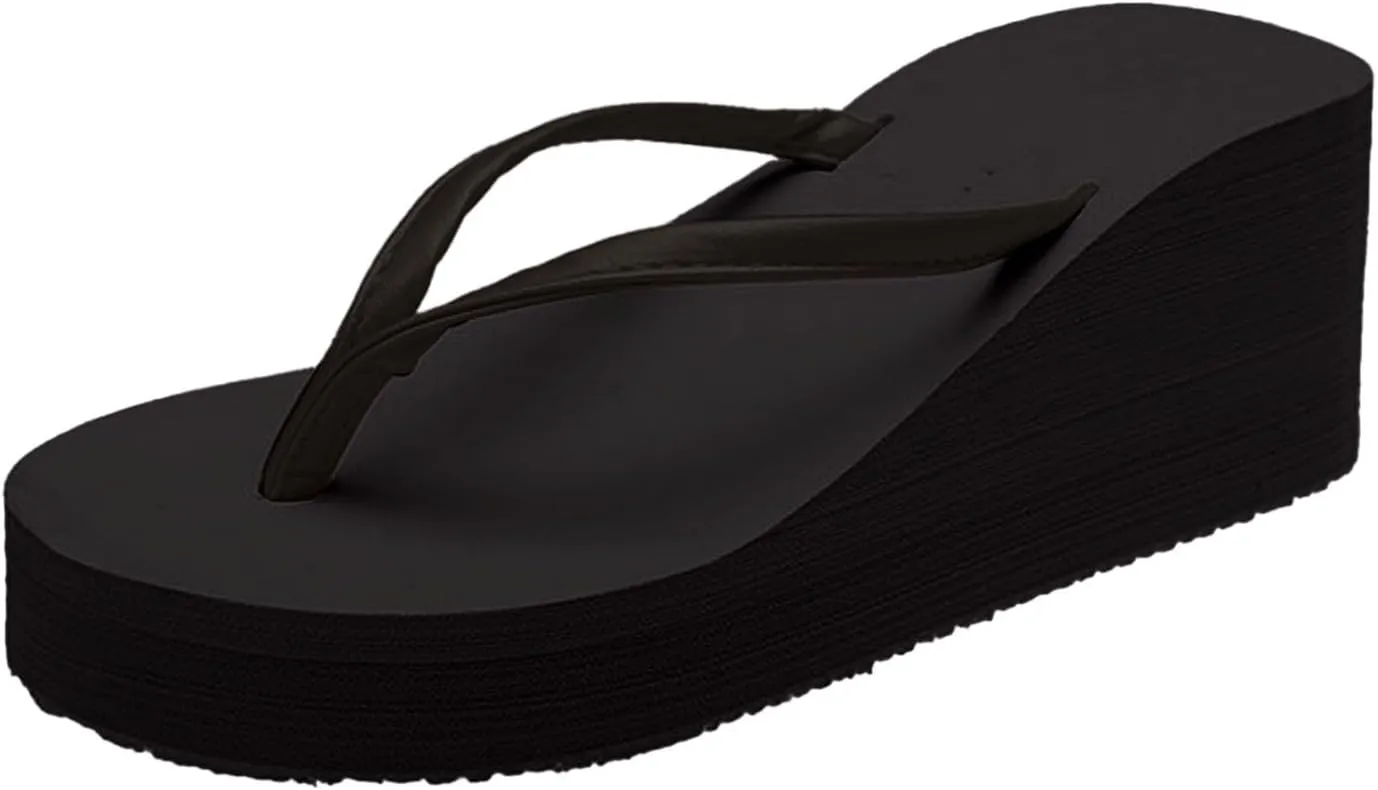 Women's Fashion Platform Flip Flops Breathable Open Toe Wedge Summer Slippers Recovery Arch Support Sandals