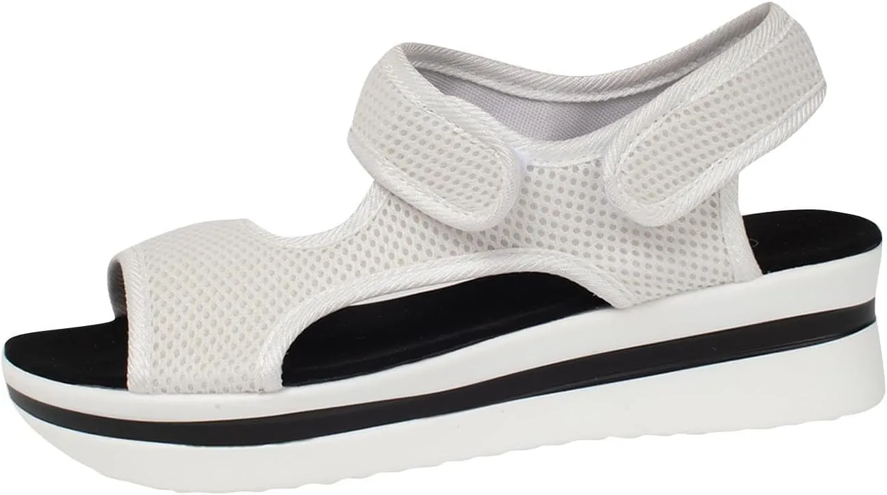 Women's Fashion Walking Sandals Comfortable Orthopedic Adjustable Strap Cushion Open-Toe Slip-On Platrorm Arch Support Slipper Shoes
