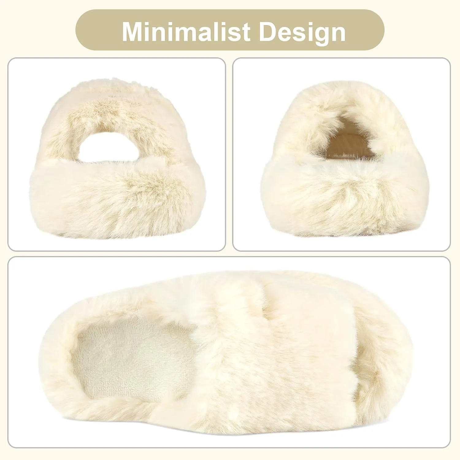 Women's Fuzzy Slippers | Comfy Memory Foam Plush Slides