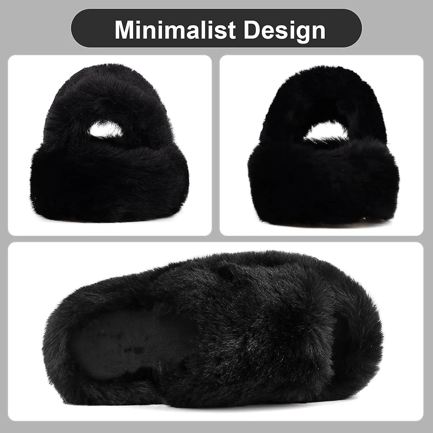 Women's Fuzzy Slippers | Comfy Memory Foam Plush Slides