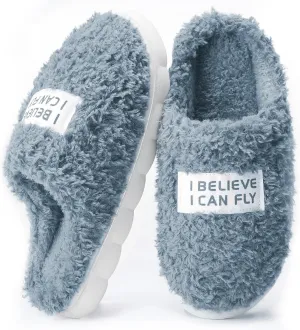 Women's Fuzzy Slippers, Green, US Size, Adult, Indoor/Outdoor, Warm & Comfortable