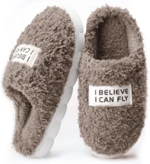 Women's Fuzzy Slippers, Green, US Size, Adult, Indoor/Outdoor, Warm & Comfortable