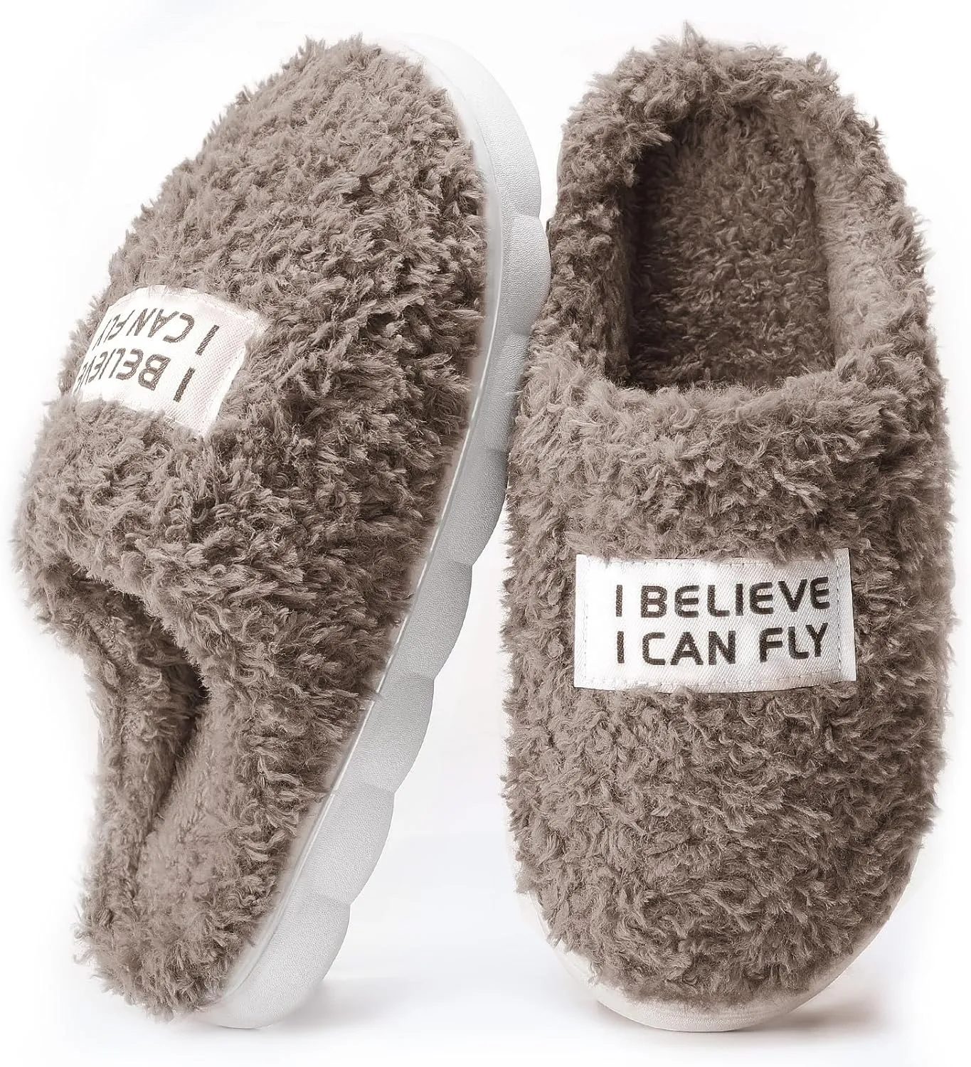 Women's Fuzzy Slippers, Green, US Size, Adult, Indoor/Outdoor, Warm & Comfortable