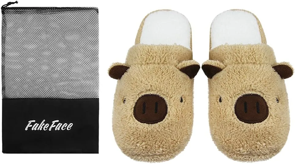 Womens Indoor Warm Fleece Slippers Ladies Girls Cartoon Winter Soft Cozy Booties Non-slip Plush Slip-on Shoes Ankle Boots