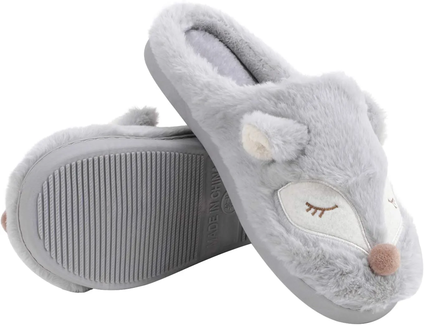 Womens Indoor Warm Fleece Slippers Ladies Girls Cartoon Winter Soft Cozy Booties Non-slip Plush Slip-on Shoes Ankle Boots