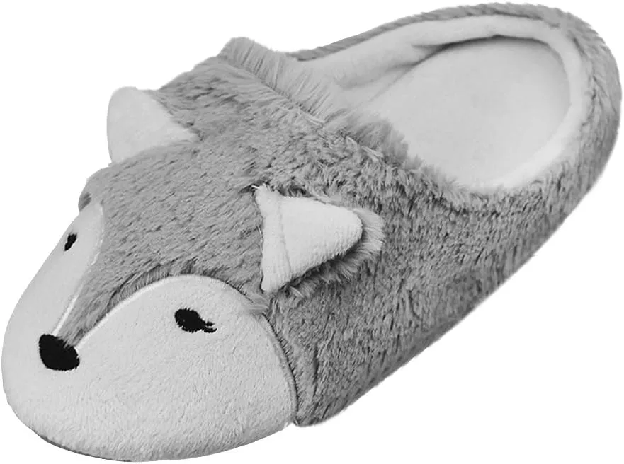 Womens Indoor Warm Fleece Slippers Ladies Girls Cartoon Winter Soft Cozy Booties Non-slip Plush Slip-on Shoes Ankle Boots