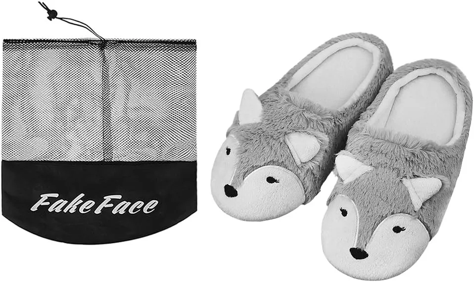 Womens Indoor Warm Fleece Slippers Ladies Girls Cartoon Winter Soft Cozy Booties Non-slip Plush Slip-on Shoes Ankle Boots