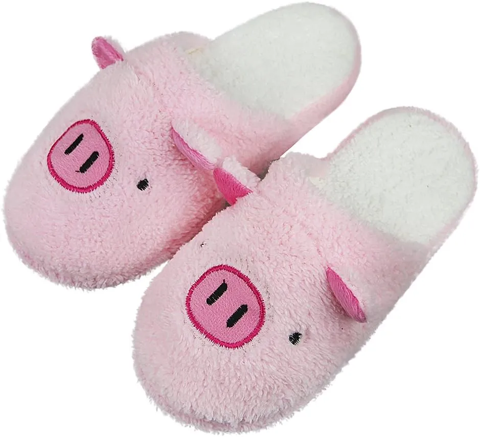 Womens Indoor Warm Fleece Slippers Ladies Girls Cartoon Winter Soft Cozy Booties Non-slip Plush Slip-on Shoes Ankle Boots