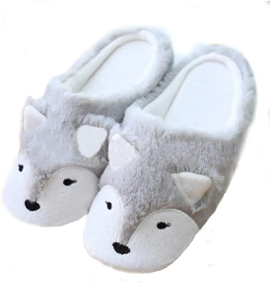 Womens Indoor Warm Fleece Slippers Ladies Girls Cartoon Winter Soft Cozy Booties Non-slip Plush Slip-on Shoes Ankle Boots