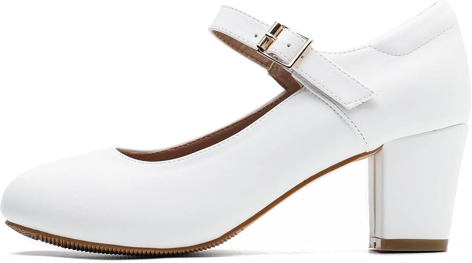 Women's Mary Jane Shoes Low Block Heel Ankle Strap Closed Round Toe Pumps Dress Wedding Office Work Church Shoes