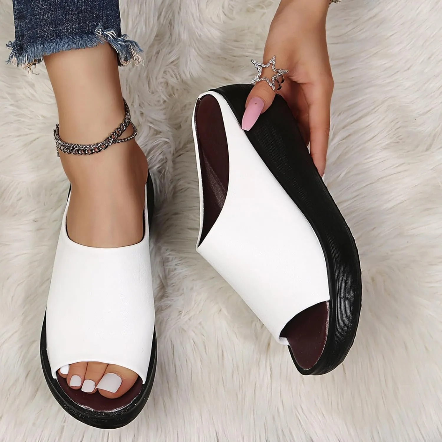 Women's Orthopedic Sandals 2025 Summer Comfortable High Heel Sandal Dressy Platform Arch Support Slippers