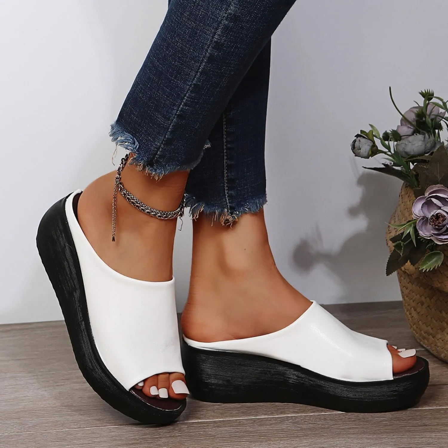 Women's Orthopedic Sandals 2025 Summer Comfortable High Heel Sandal Dressy Platform Arch Support Slippers