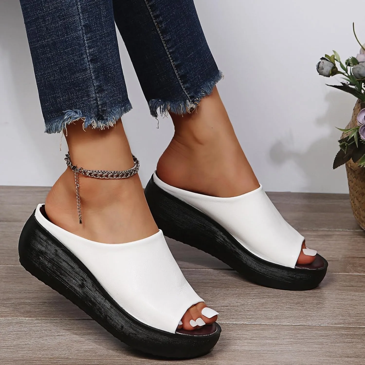 Women's Orthopedic Sandals 2025 Summer Comfortable High Heel Sandal Dressy Platform Arch Support Slippers