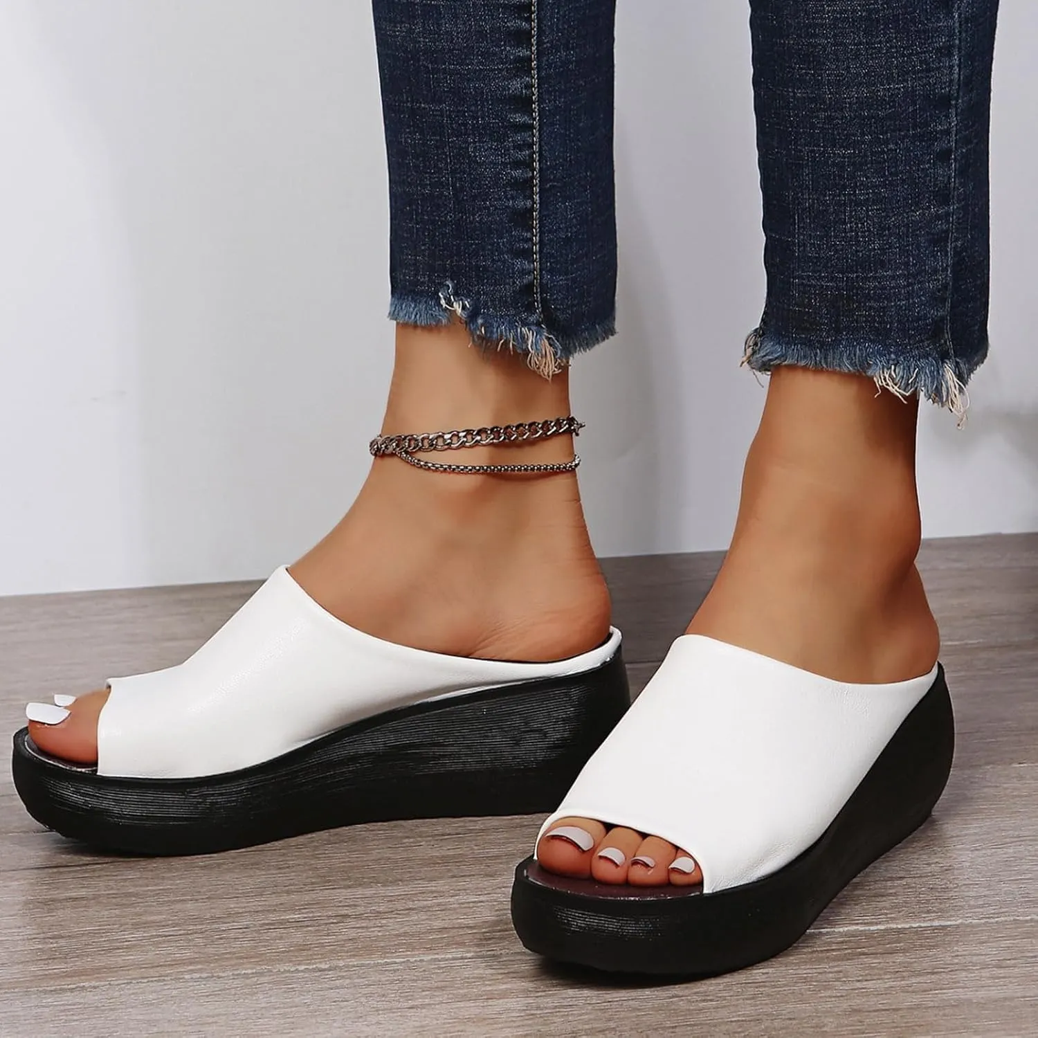 Women's Orthopedic Sandals 2025 Summer Comfortable High Heel Sandal Dressy Platform Arch Support Slippers