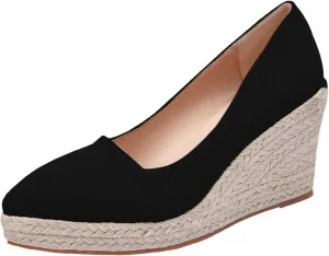 Women's Platform Sandals Wedge Casual Shoes Woman Canvas Trendy Shoes High Heels Shoes For Women Jute Sole