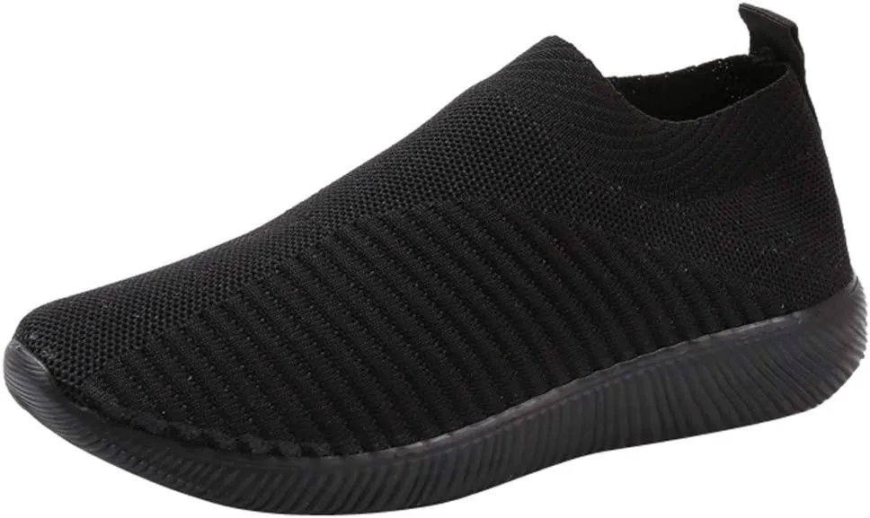 Women's Slip On Sneakers Casual Everyday Shoes Slip On Shoes Women Walking Black Casual Shoes Black Sneakers Black Tennis Shoe Loafers Dress Shoe