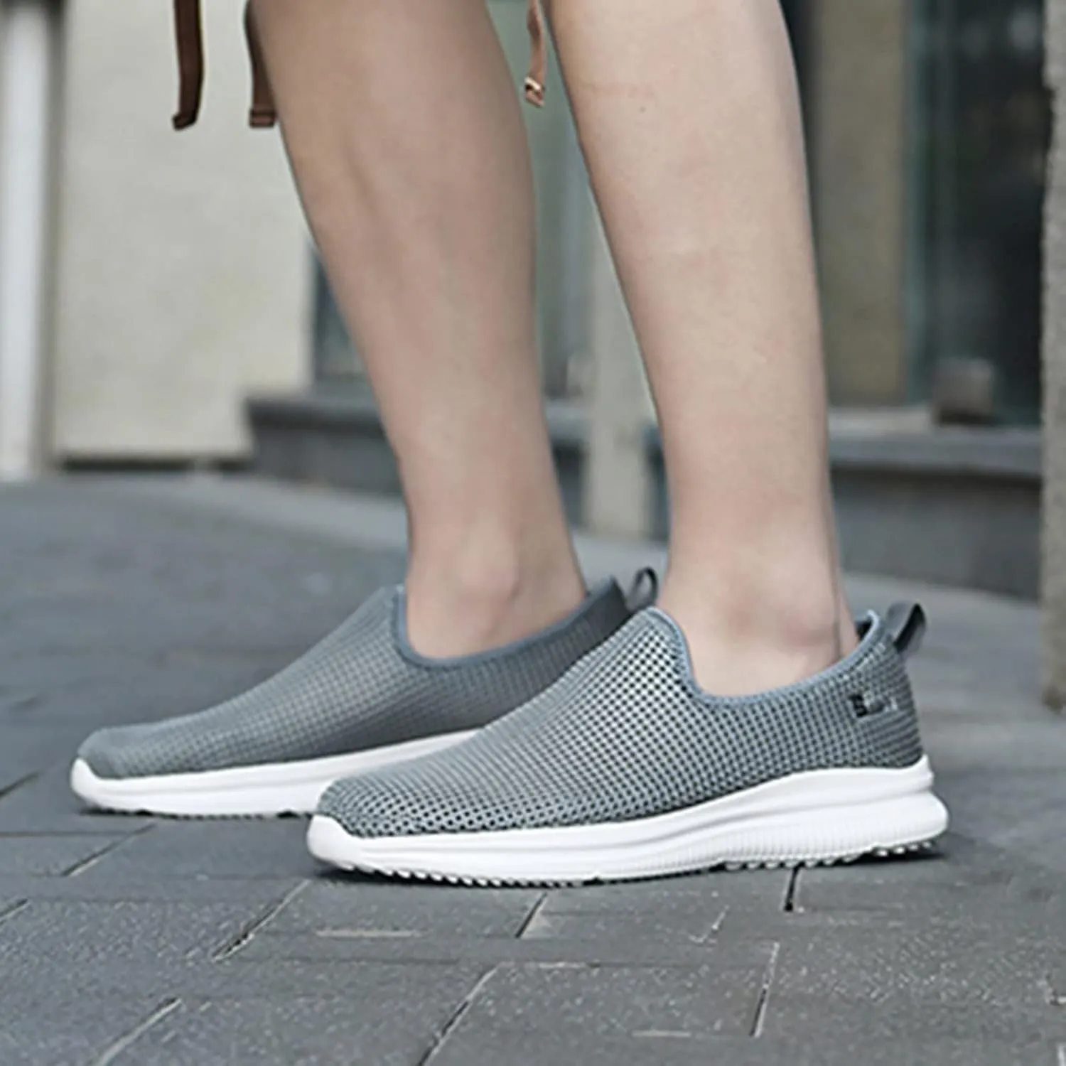 Women's Slip on Walking Shoes Tennis Lightweight Gym Walking Shoes Women Lightweight Slip On Shoes Casual Brown Sneakers Platform Tennis Shoe Cross Trainer Shoe