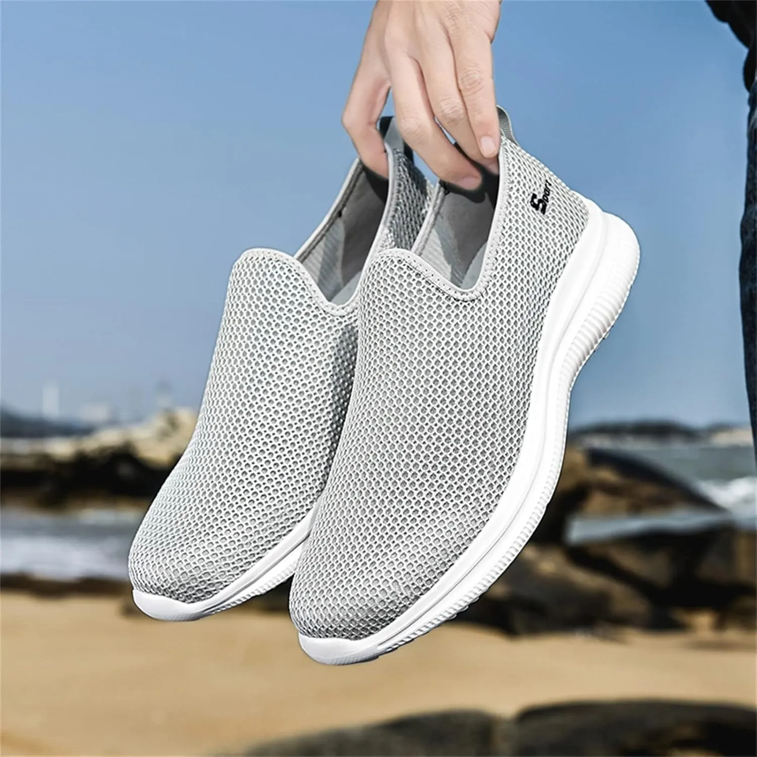 Women's Slip on Walking Shoes Tennis Lightweight Gym Walking Shoes Women Lightweight Slip On Shoes Casual Brown Sneakers Platform Tennis Shoe Cross Trainer Shoe
