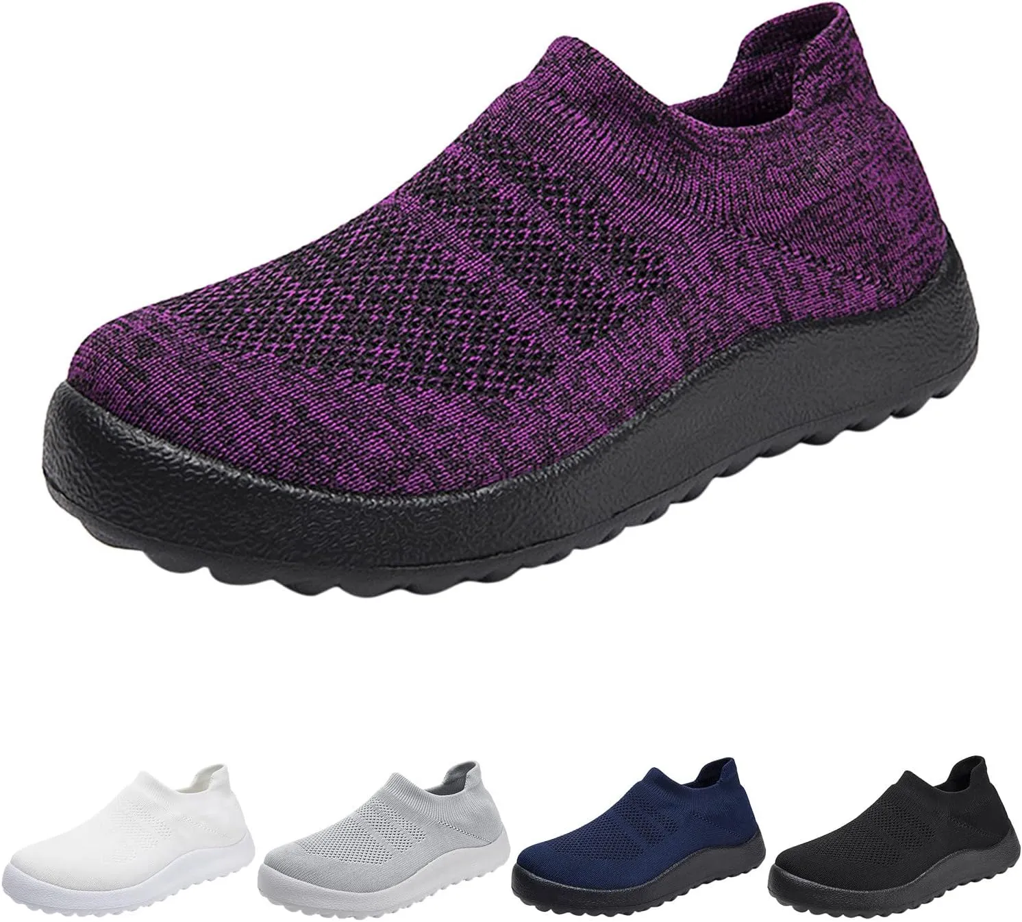 Women's Slip on Walking Shoes Tennis Lightweight Gym Walking Shoes Women Lightweight Slip On Shoes Casual Brown Sneakers Platform Tennis Shoe Cross Trainer Shoe