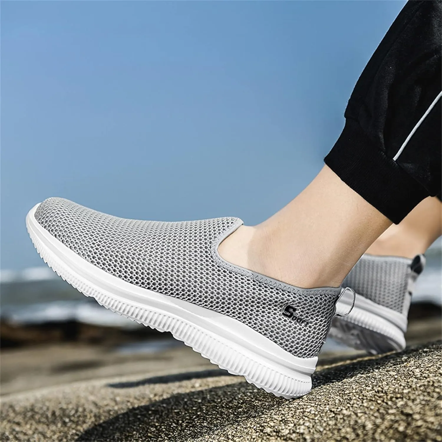 Women's Slip on Walking Shoes Tennis Lightweight Gym Walking Shoes Women Lightweight Slip On Shoes Casual Brown Sneakers Platform Tennis Shoe Cross Trainer Shoe