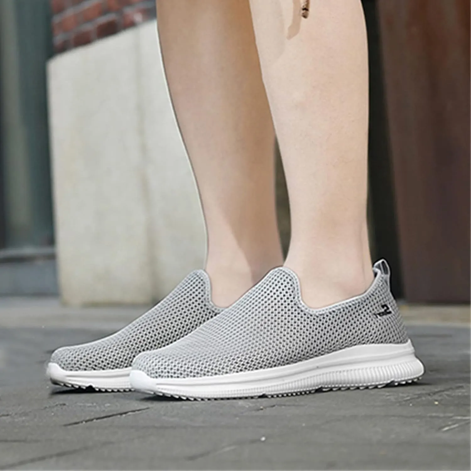 Women's Slip on Walking Shoes Tennis Lightweight Gym Walking Shoes Women Lightweight Slip On Shoes Casual Brown Sneakers Platform Tennis Shoe Cross Trainer Shoe