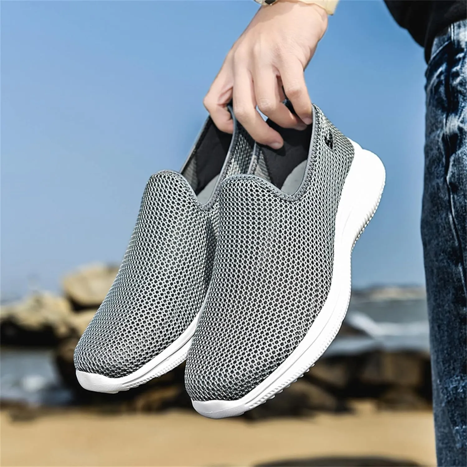 Women's Slip on Walking Shoes Tennis Lightweight Gym Walking Shoes Women Lightweight Slip On Shoes Casual Brown Sneakers Platform Tennis Shoe Cross Trainer Shoe