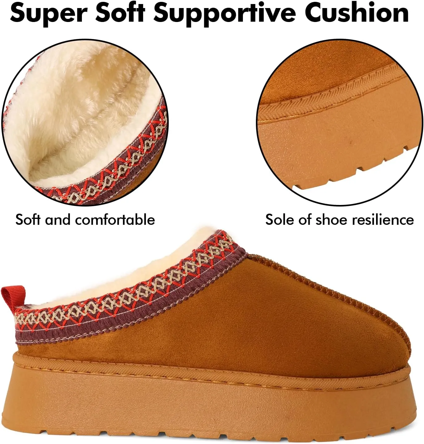 Women's Slippers - Fur Fleece Lined Anti-Slip Snow Ankle Boots