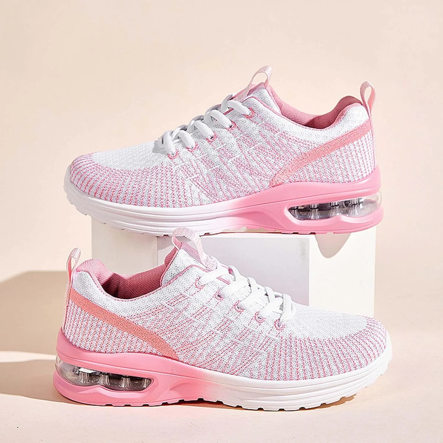 Women's Sneakers Air Cushion Running Shoes Women's Lightweight Arch Support Walking Shoes Lightweight Soft Sole Tennis Shoes Outdoor Fashion Walking Shoes