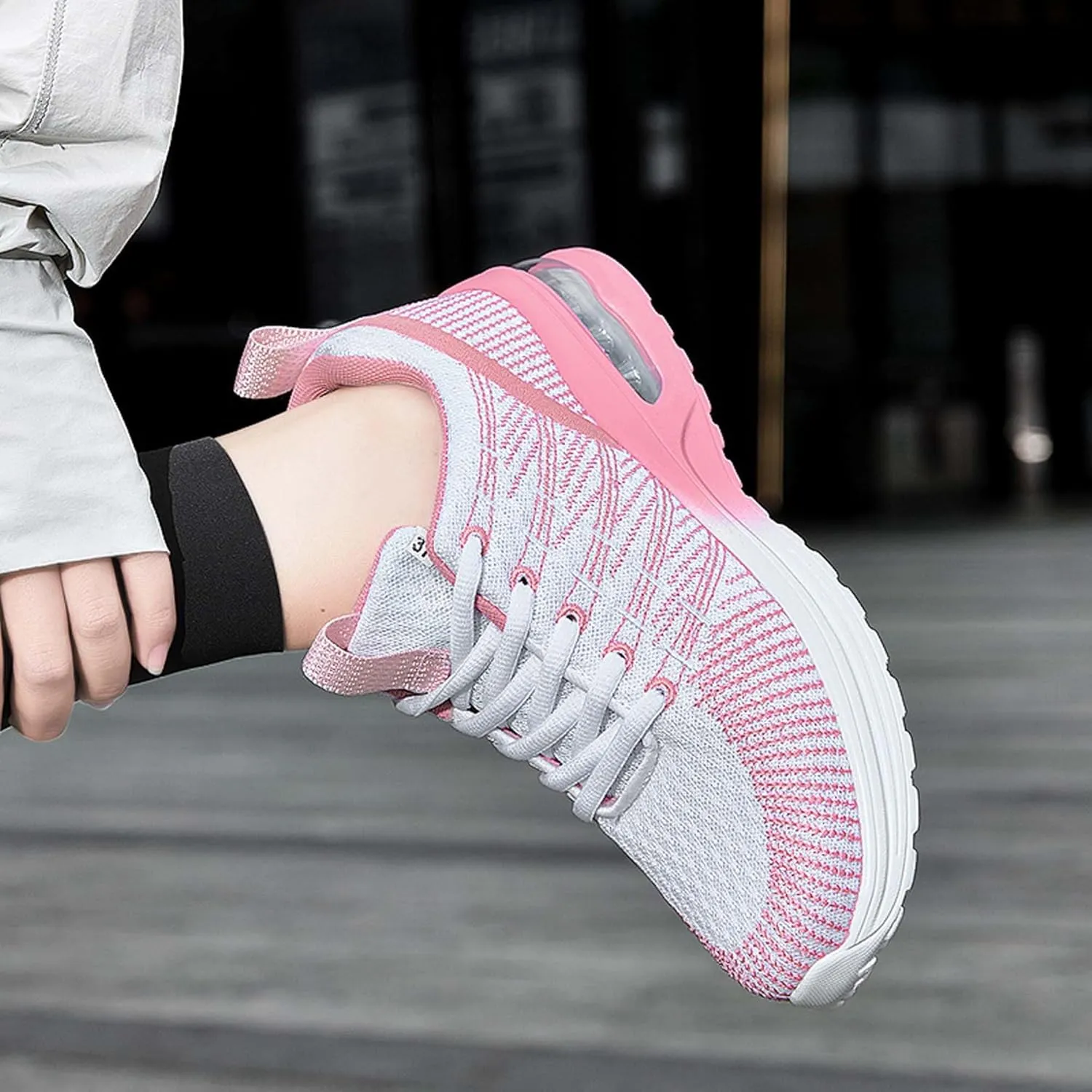Women's Sneakers Air Cushion Running Shoes Women's Lightweight Arch Support Walking Shoes Lightweight Soft Sole Tennis Shoes Outdoor Fashion Walking Shoes