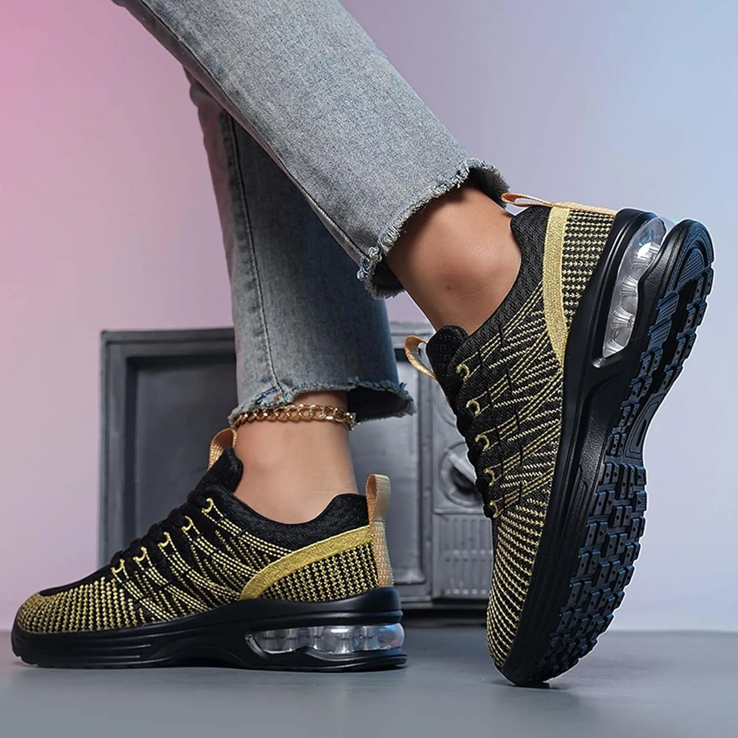 Women's Sneakers Air Cushion Running Shoes Women's Lightweight Arch Support Walking Shoes Lightweight Soft Sole Tennis Shoes Outdoor Fashion Walking Shoes