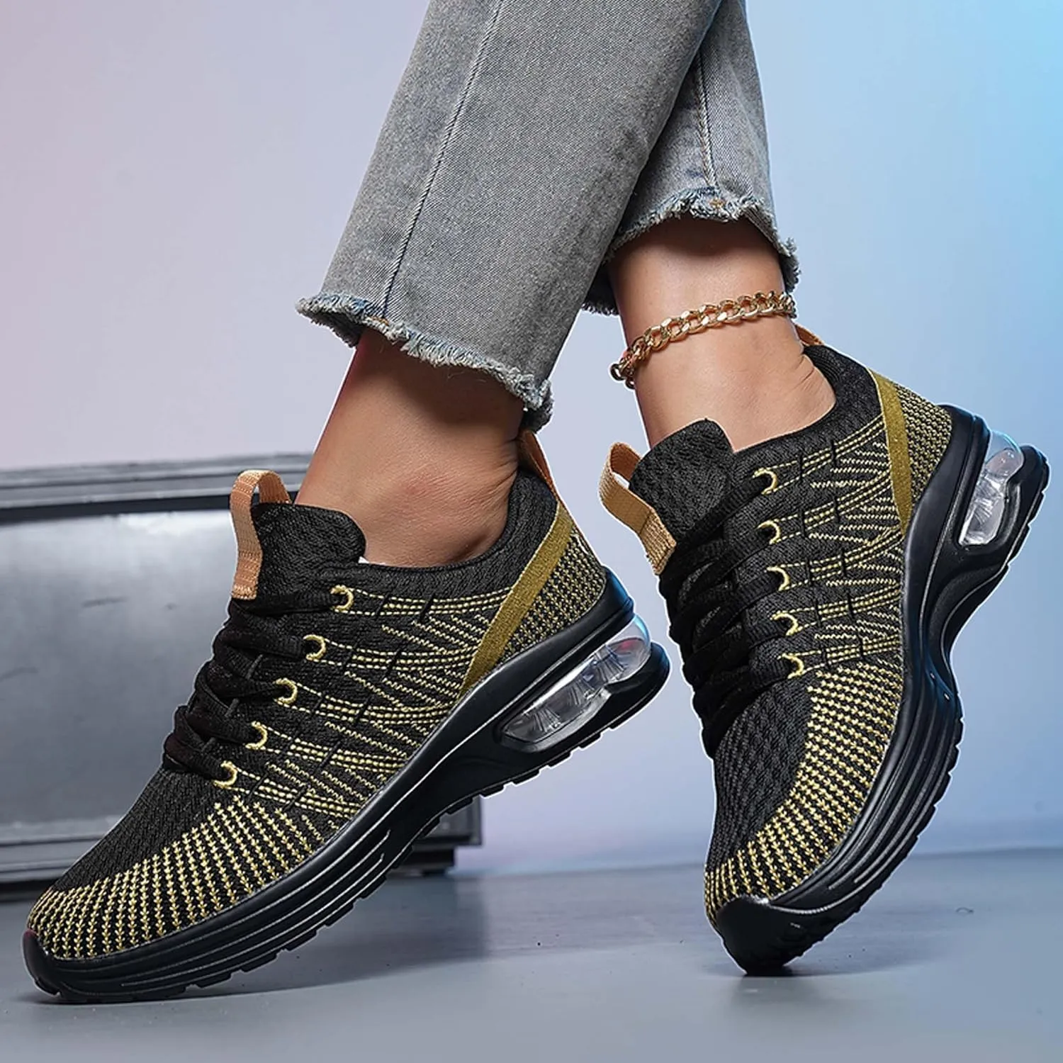 Women's Sneakers Air Cushion Running Shoes Women's Lightweight Arch Support Walking Shoes Lightweight Soft Sole Tennis Shoes Outdoor Fashion Walking Shoes