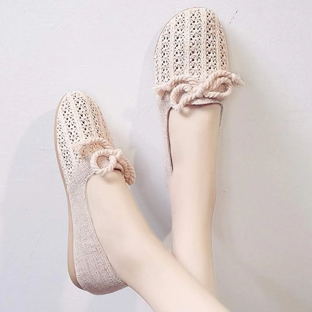 Womens Stretch Flats Casual Lightweight & Flexible All Season Shoes Square Toe Comfortable Office Work Shoes