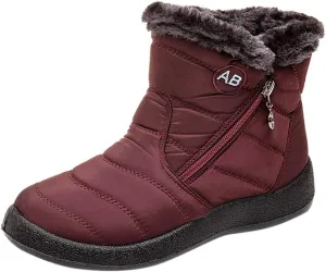 Womens Winter Boots Ankle Adults Slip On Waterproof Boots Womens Snow Boots Winter Shoes Warm Fur Lined Slip On Winter Boot Women Work Boots for Men Men's Winter Booties