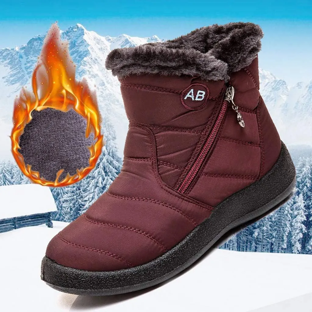 Womens Winter Boots Ankle Adults Slip On Waterproof Boots Womens Snow Boots Winter Shoes Warm Fur Lined Slip On Winter Boot Women Work Boots for Men Men's Winter Booties