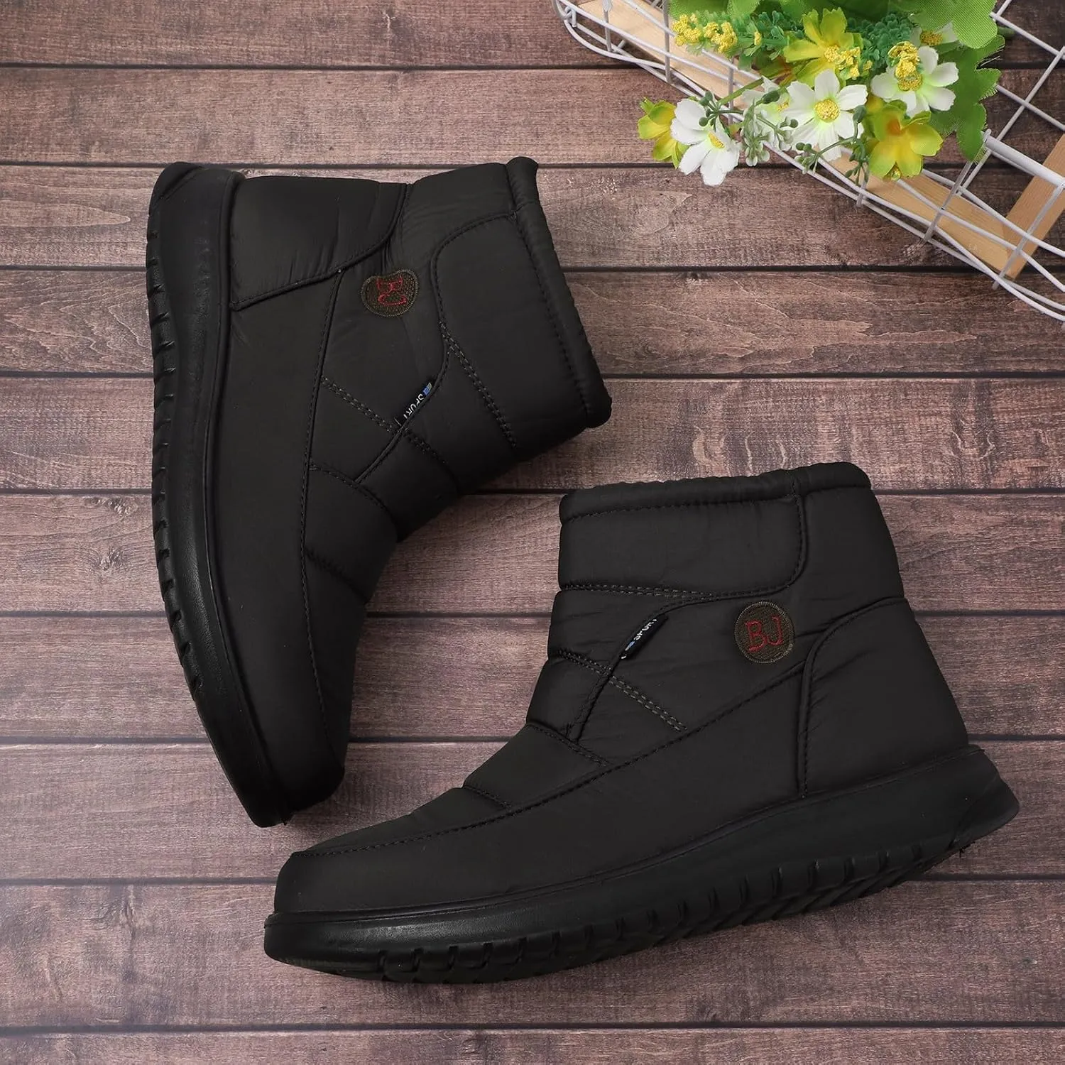 Womens Winter Boots with Zipper Waterproof Snow Shoe Womens Winter Snow Boots with Warm Fur Lining Winter Boot Women Slip On Womens Rain Boots Men's Winter Booties