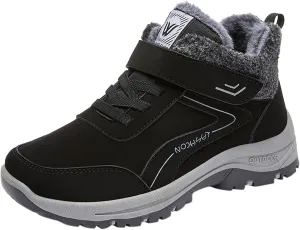 Work Boots for Men Composite Hiking Sneakers Warm Fur Lined Women Safety Shoes Winter Composite Safety Toe Waterproof Industrial Casual Hike Grounded Footwear