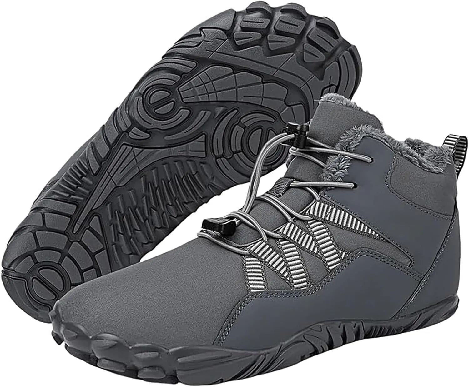 Work Boots for Men Soft Toe Hiking Sneakers Fur Lined Ankle Boot Women Workout Shoes Insulated Waterproof Outdoor Shoes Lightweight Anti Slip Hike Grounded Footwear