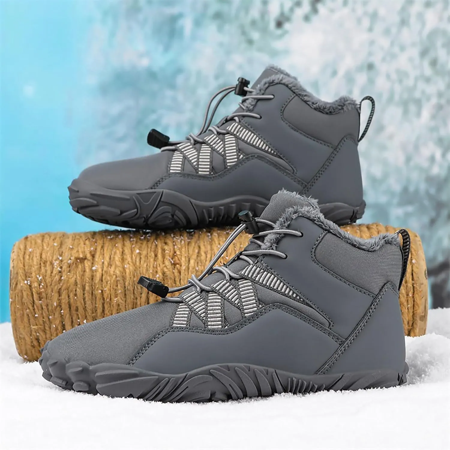Work Boots for Men Soft Toe Hiking Sneakers Fur Lined Ankle Boot Women Workout Shoes Insulated Waterproof Outdoor Shoes Lightweight Anti Slip Hike Grounded Footwear