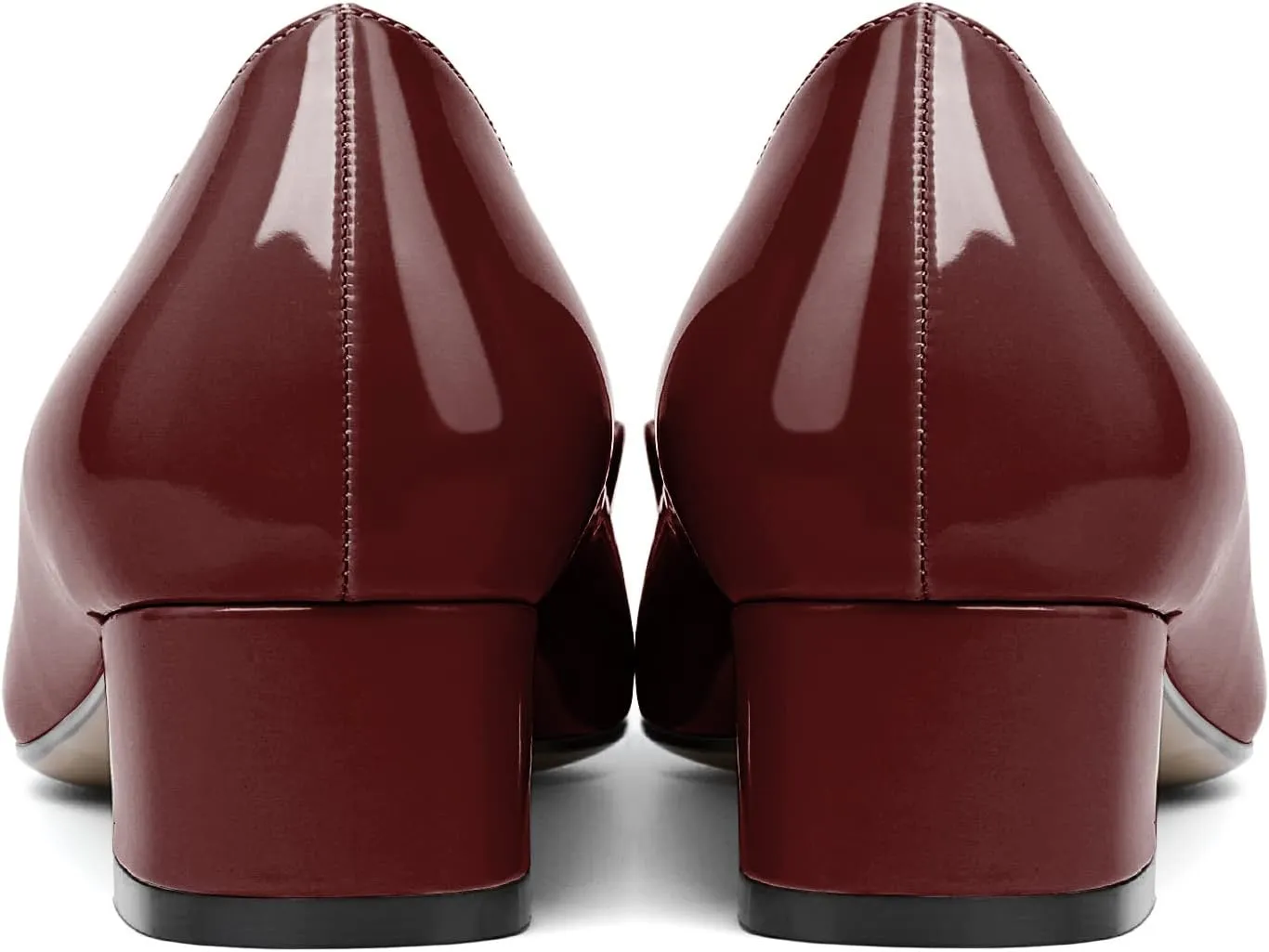 Zamikoo Women's Block Heel Pumps, Square Toe Slip-on Chunky Low Heels, Heeled Dress Shoes with Bow for Office Wedding Work Evening 1.5 Inches